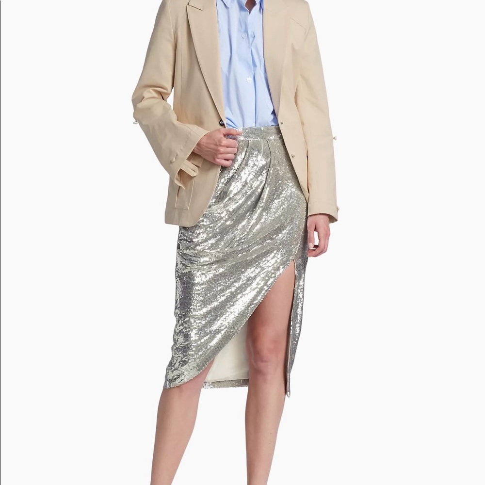 TWP Lover Sequined Silk Crêpe De Chine Midi-Skirt - Picture 4 of 4